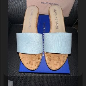 Stuart Weitzman Women's Blue Slide Sandals